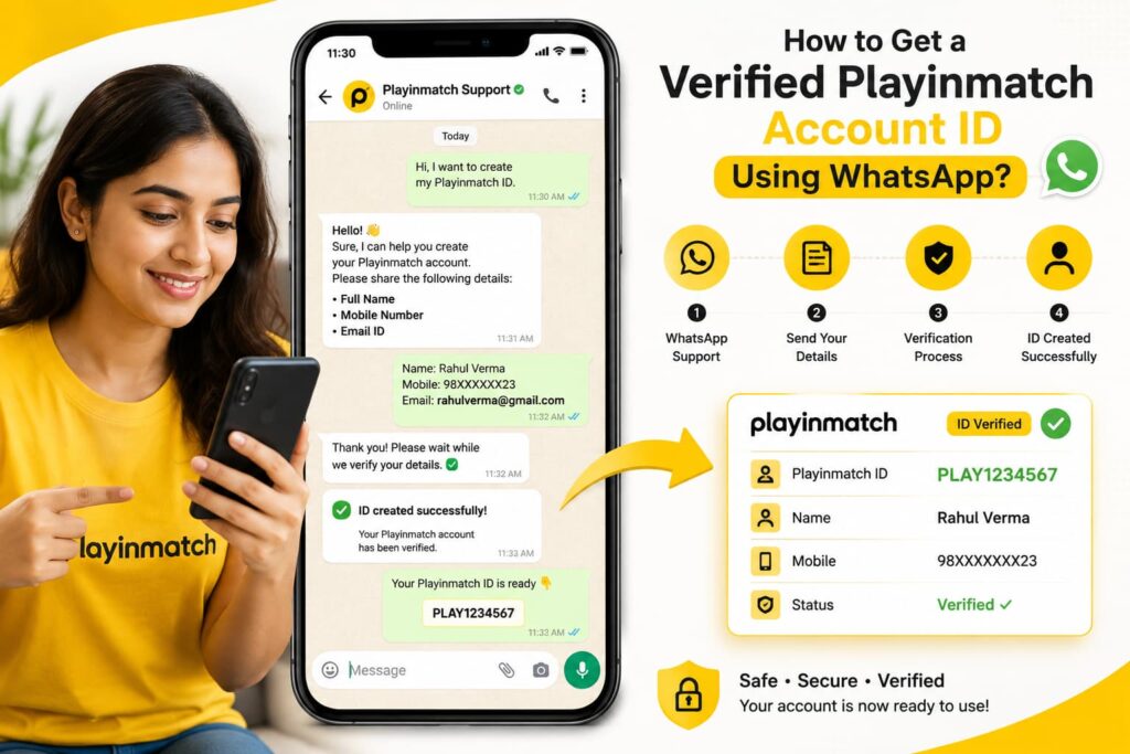 How to Get a Verified Playinmatch Account ID Using WhatsApp?